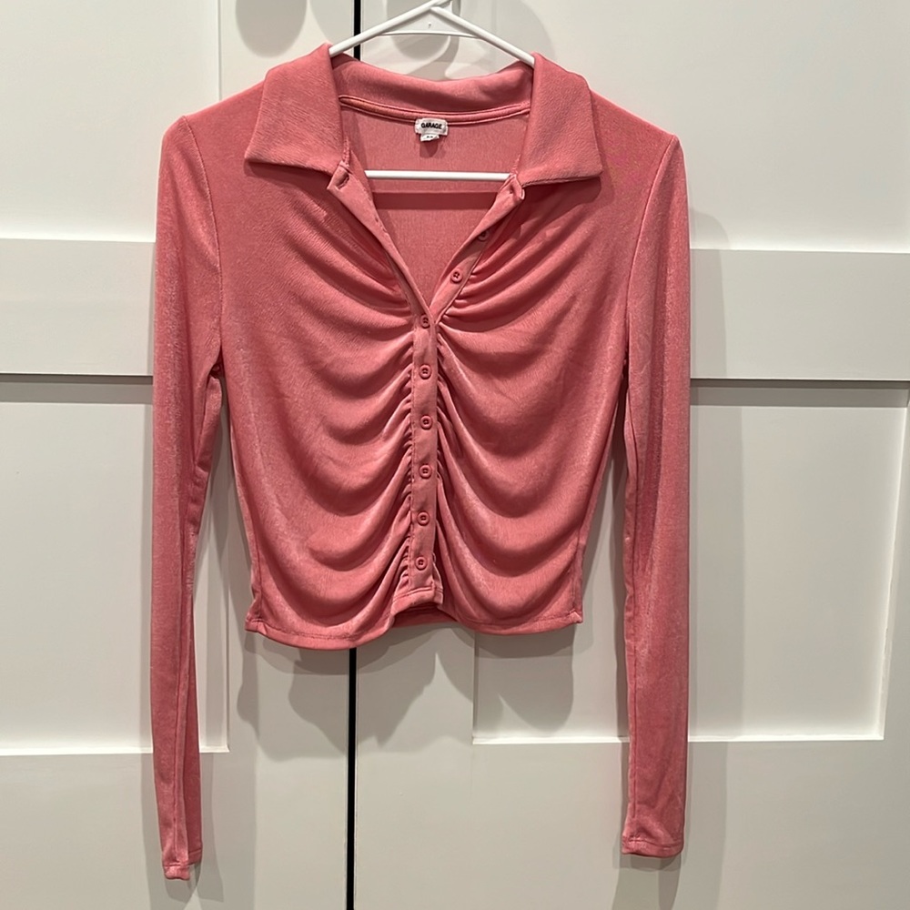 Garage Pink Button Down Top